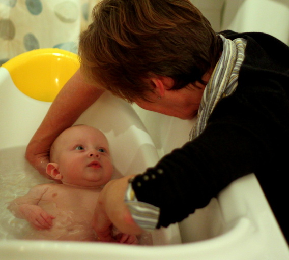 Bath time with Granny