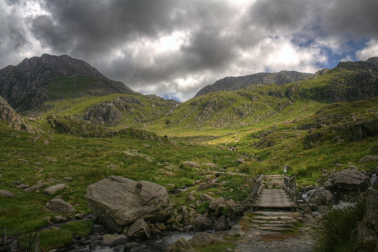 Tryfan and Glyder Fach from Idwal Cottage