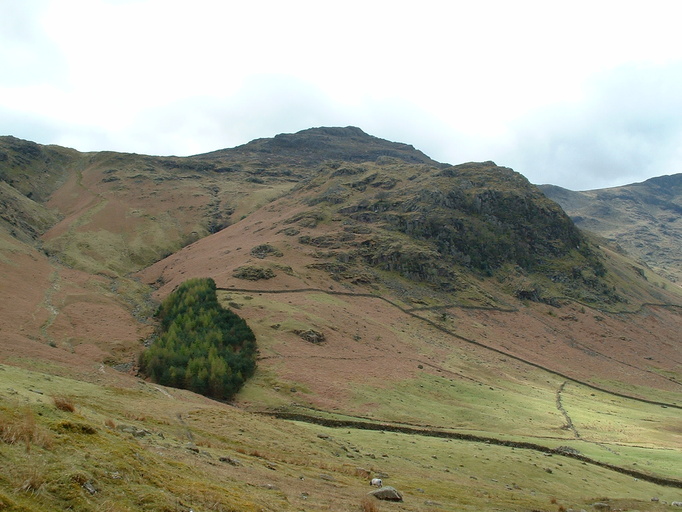 Side of Pike o' Blisco with path visible on the left