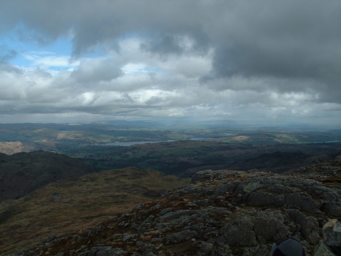 View to Lake Windermere from plateau on Pike o' Blisco