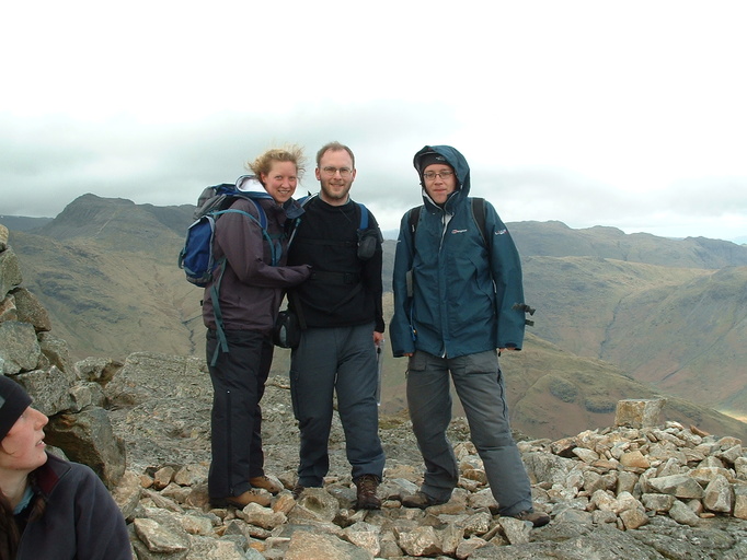 Heidi, Maurice and Richard on Pike o' Blisco summit