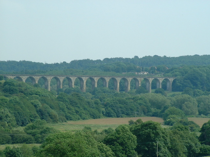 View of railway viaduct from Pontcysyllte Aquaduct