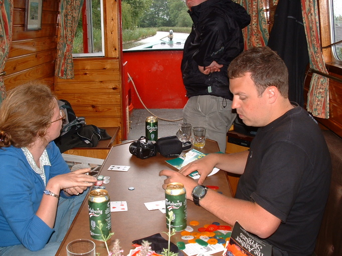 Chris and Rach play cards