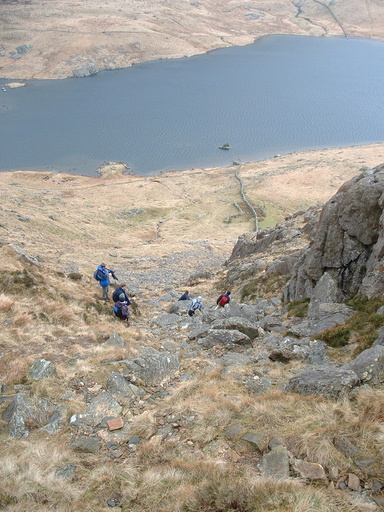 Steep descent to Llyn Idwal