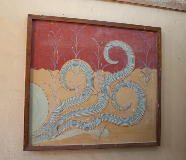 Recreated wall painting at Knossos