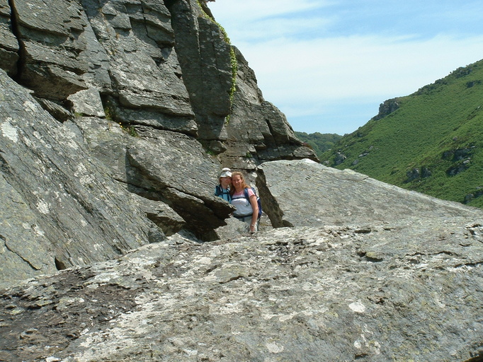 Rachel and Heidi on crag
