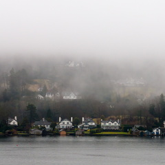 Misty shore