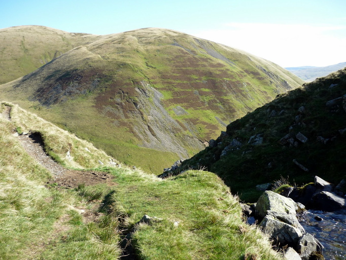 Screes on Yarlside from above Cautley Spout