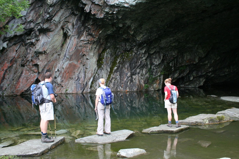 Chris, Heidi and Rachel in cave on Loughrigg Fell