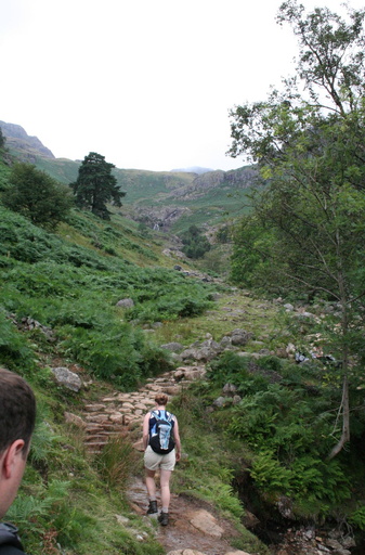 Starting to climb Stickle Ghyll