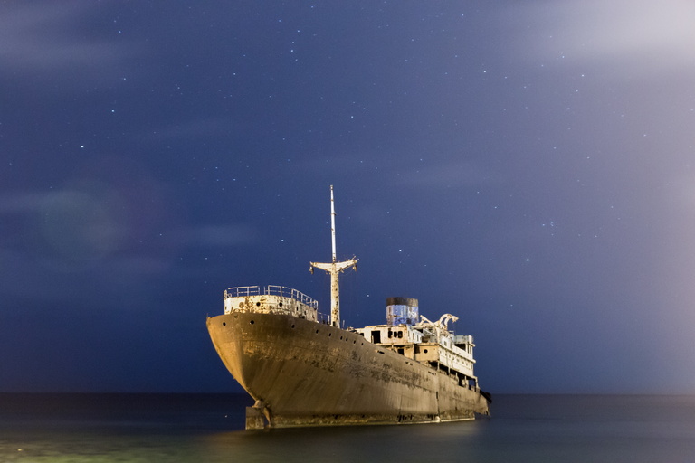 Telamon shipwreck at night