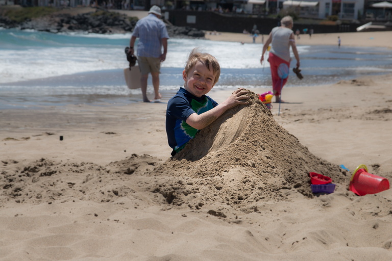 Alastair having fun in the sand