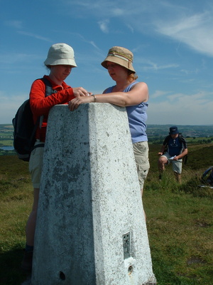 Trig point at the summit of Gun Hill