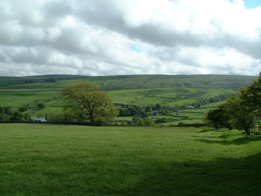 View across the fields from Middlesmoor