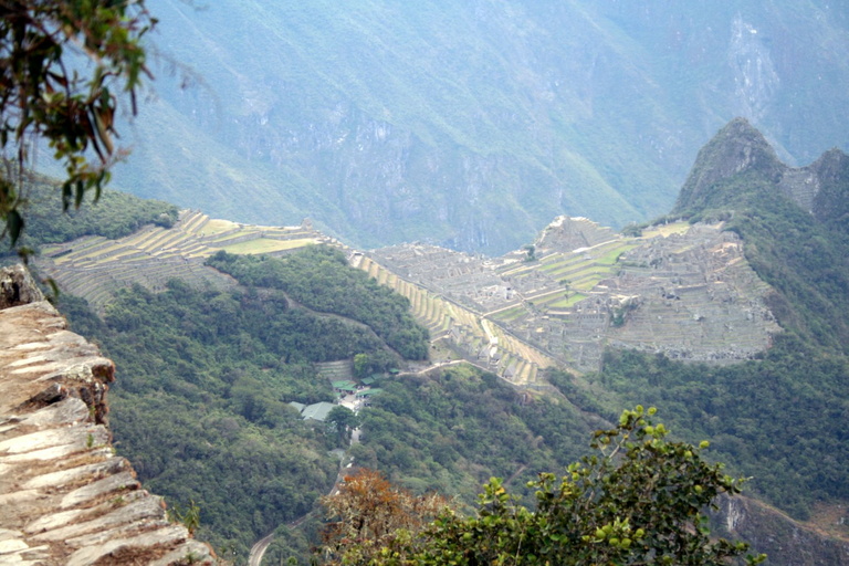 Machu Picchu ruins from the path to the Sun Gate