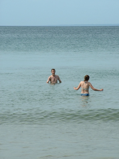 Simon and Sam in sea