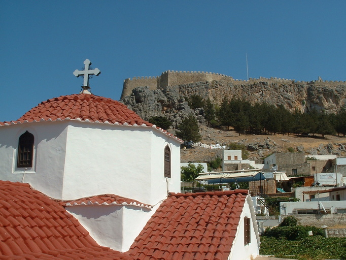 Church in the old town of Lindos