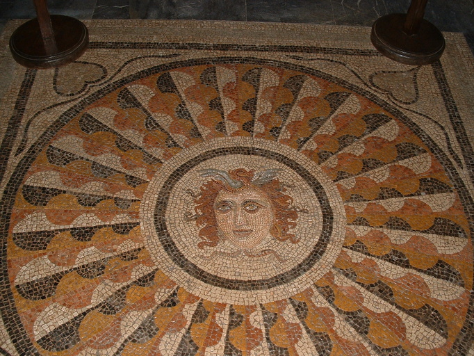 Medusa mosaic, inside the Palace