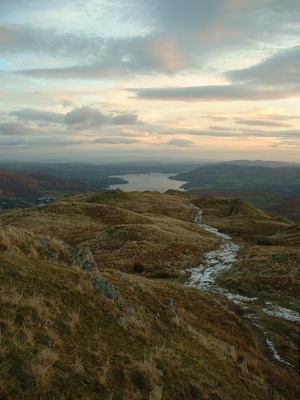 Looking back down on Windermere from Lord Crag